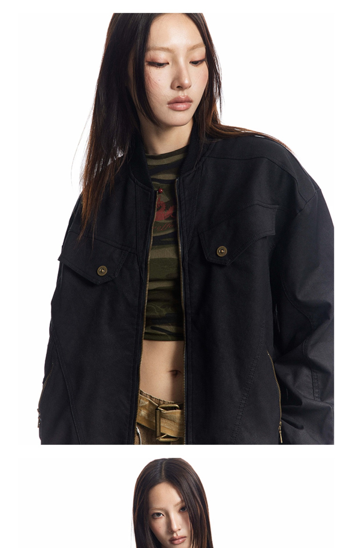 Men’s Vintage Solid Color Jacket - Side View