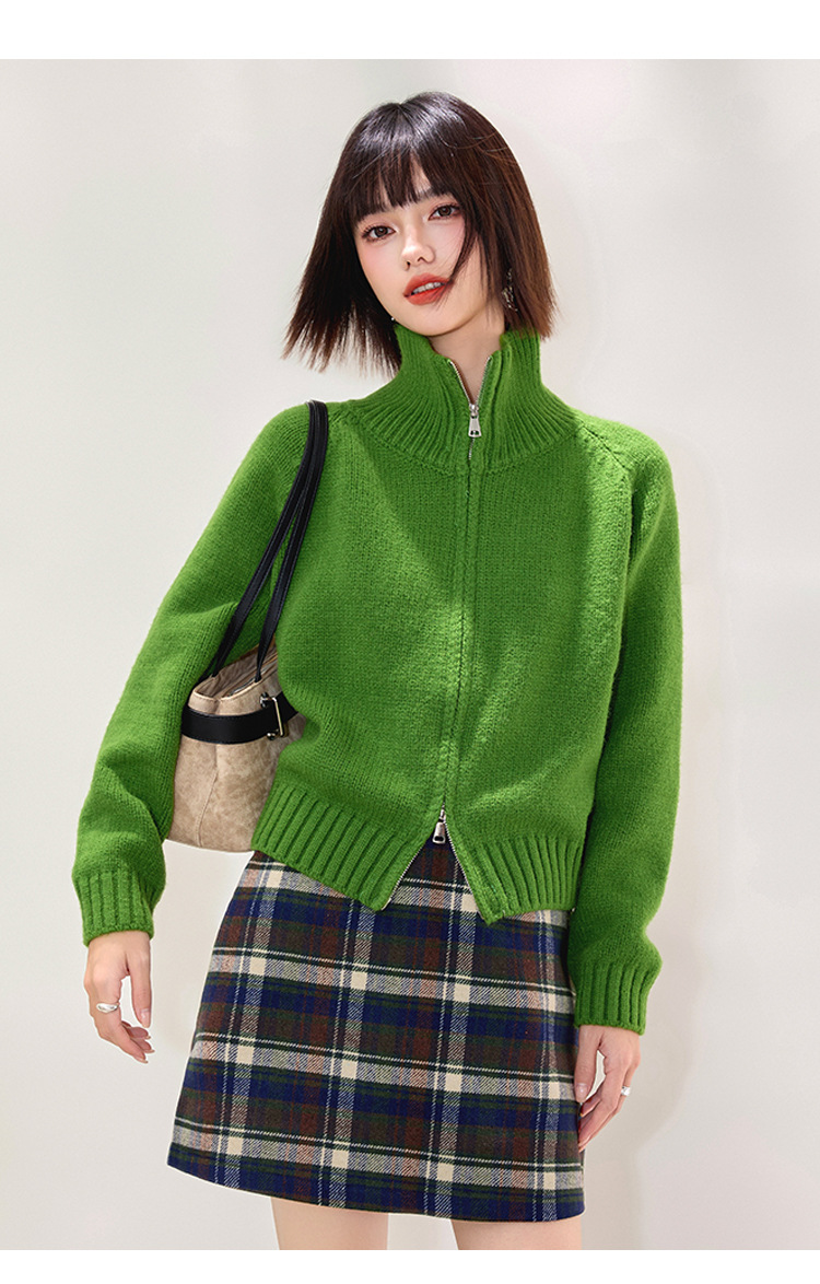 Cárdigan de punto verde trébol Cárdigan de punto verde trébol