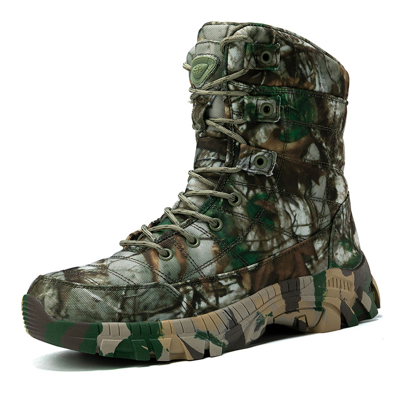Outdoor camouflage boots high top outdoor hiking boots for men hiking training for men