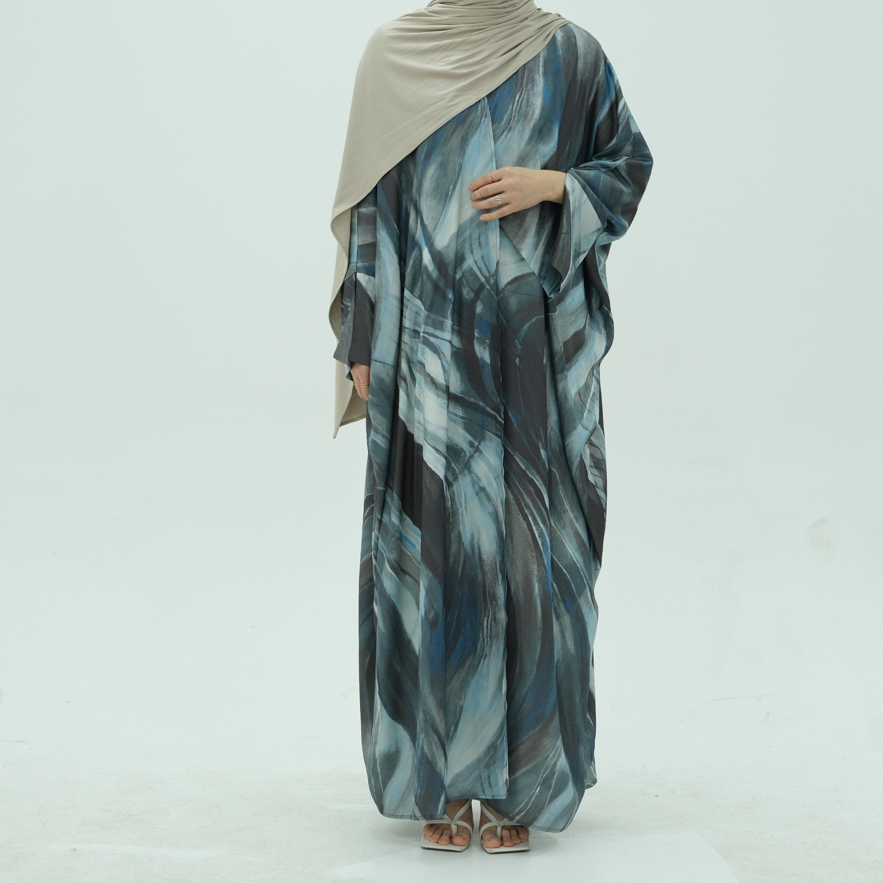 Open Floral Cardigan Abaya