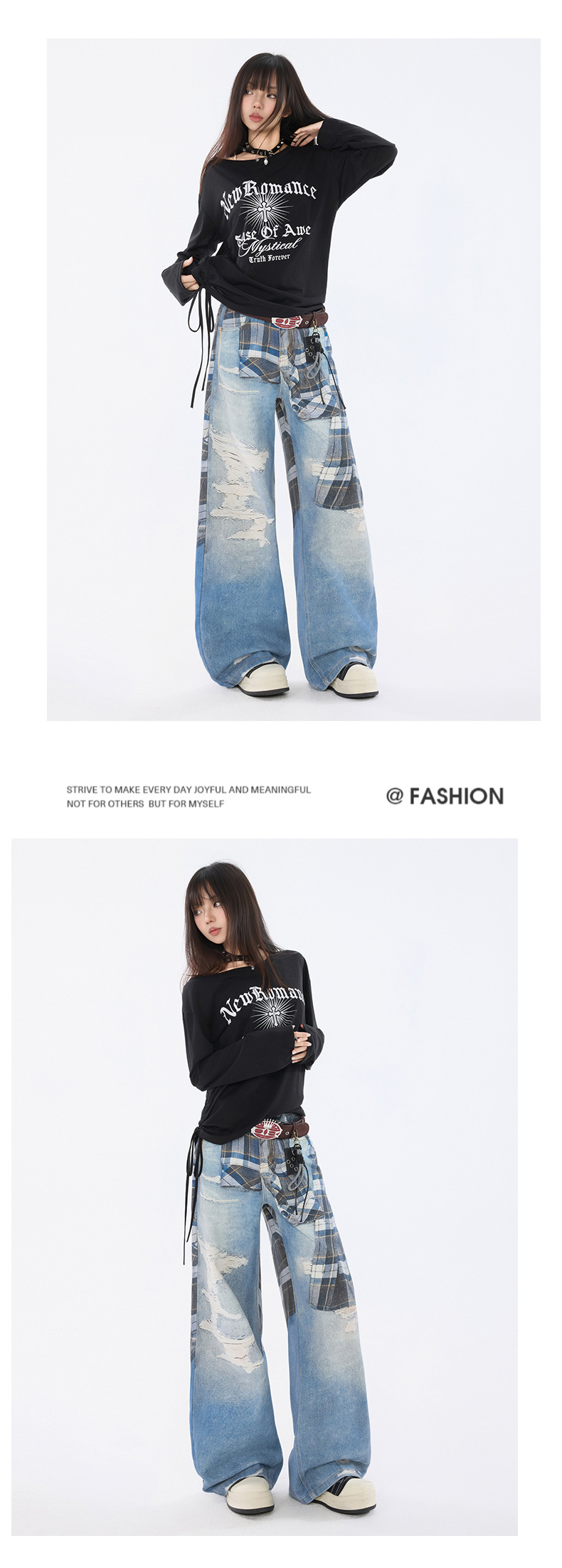 Pantalons en denim imprimés pour femmes