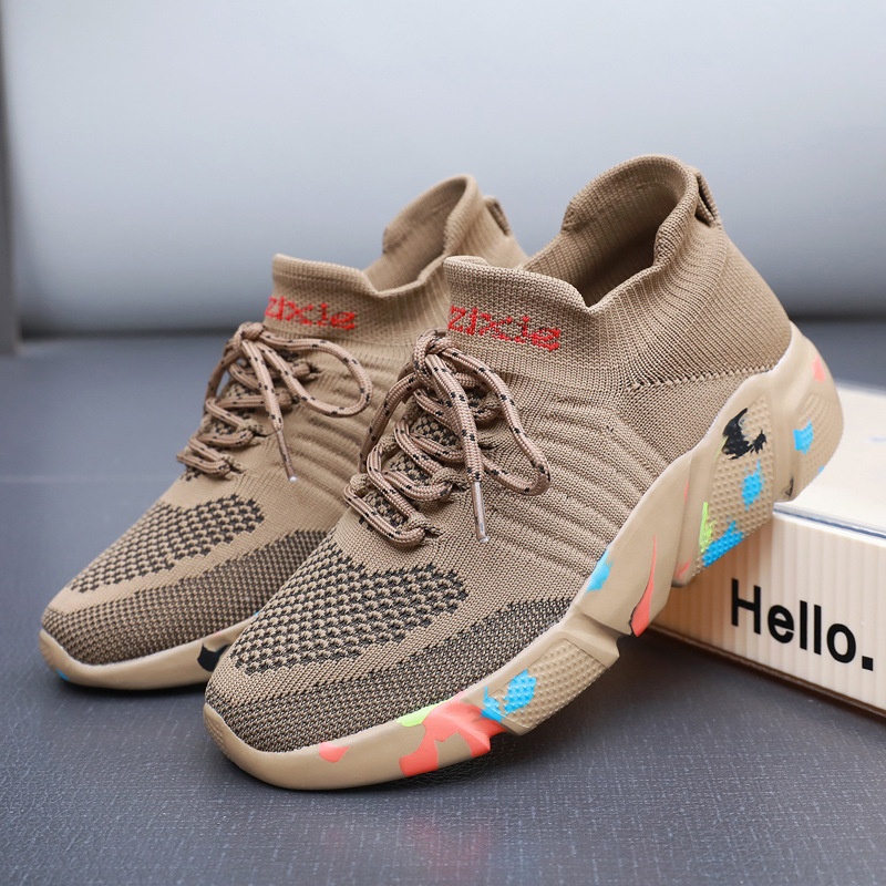 Sports Shoes Women's Summer Breathable Flyknit Elastic Socks Shoes Men's Knitted Soft Sole Running Shoes Versatile image 10