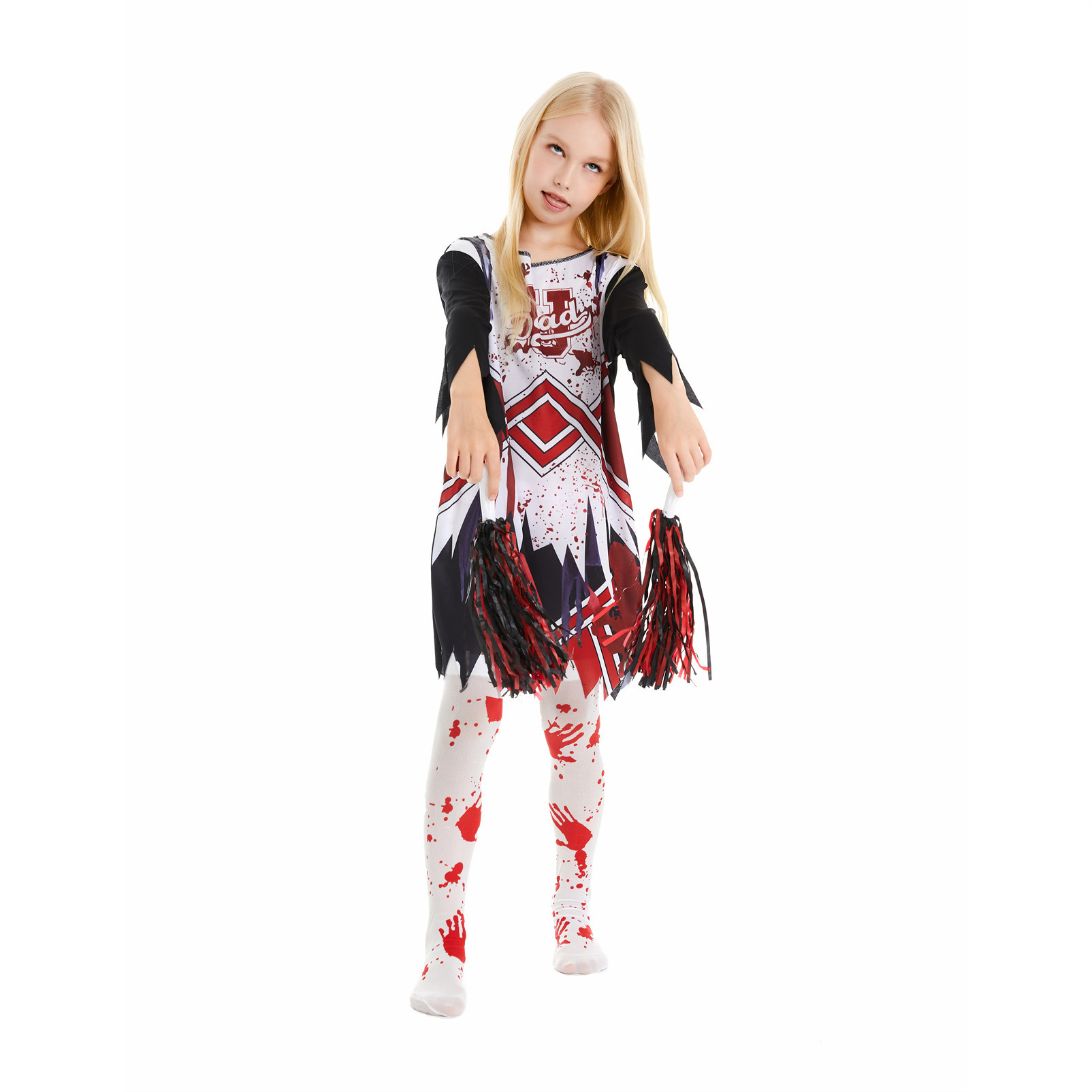 Zombie Cheerleader Costume for Girls detail image 2