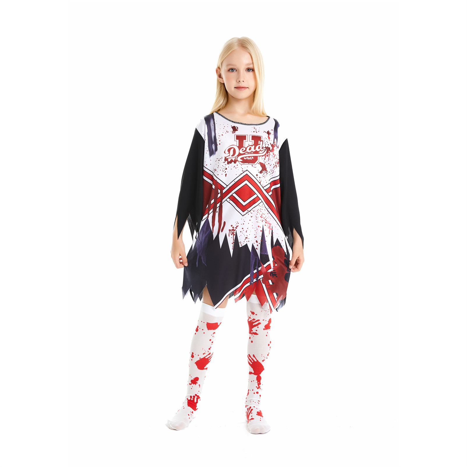 Zombie Cheerleader Costume for Girls detail image 3