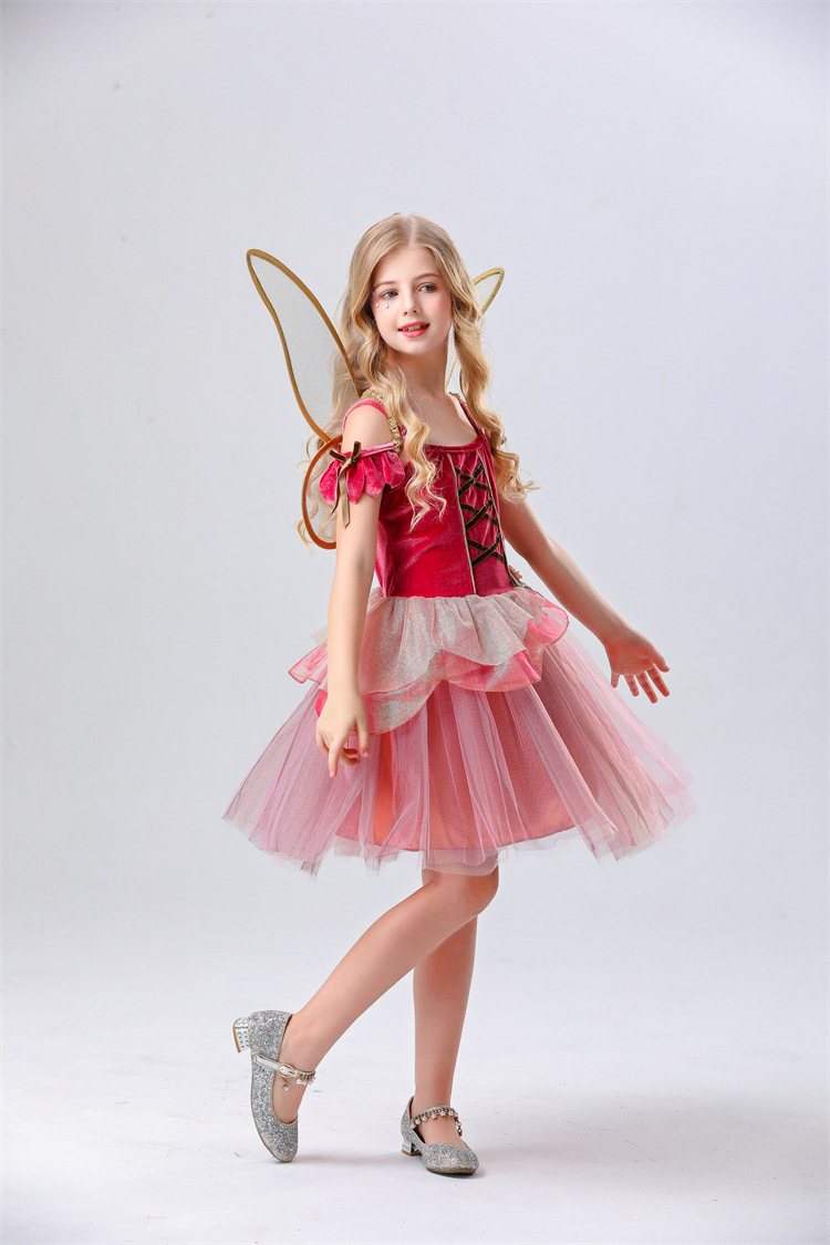 Fairy Princess Elf Tulle Puff Dress for Girls detail image 7