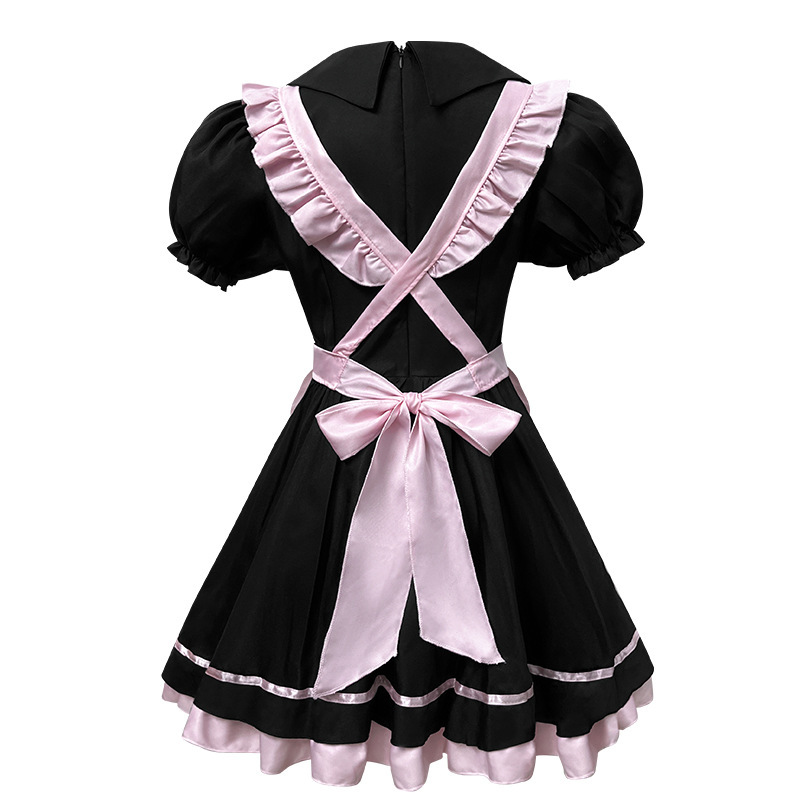 Pink Black Maid Lolita Costume for Women detail image 9