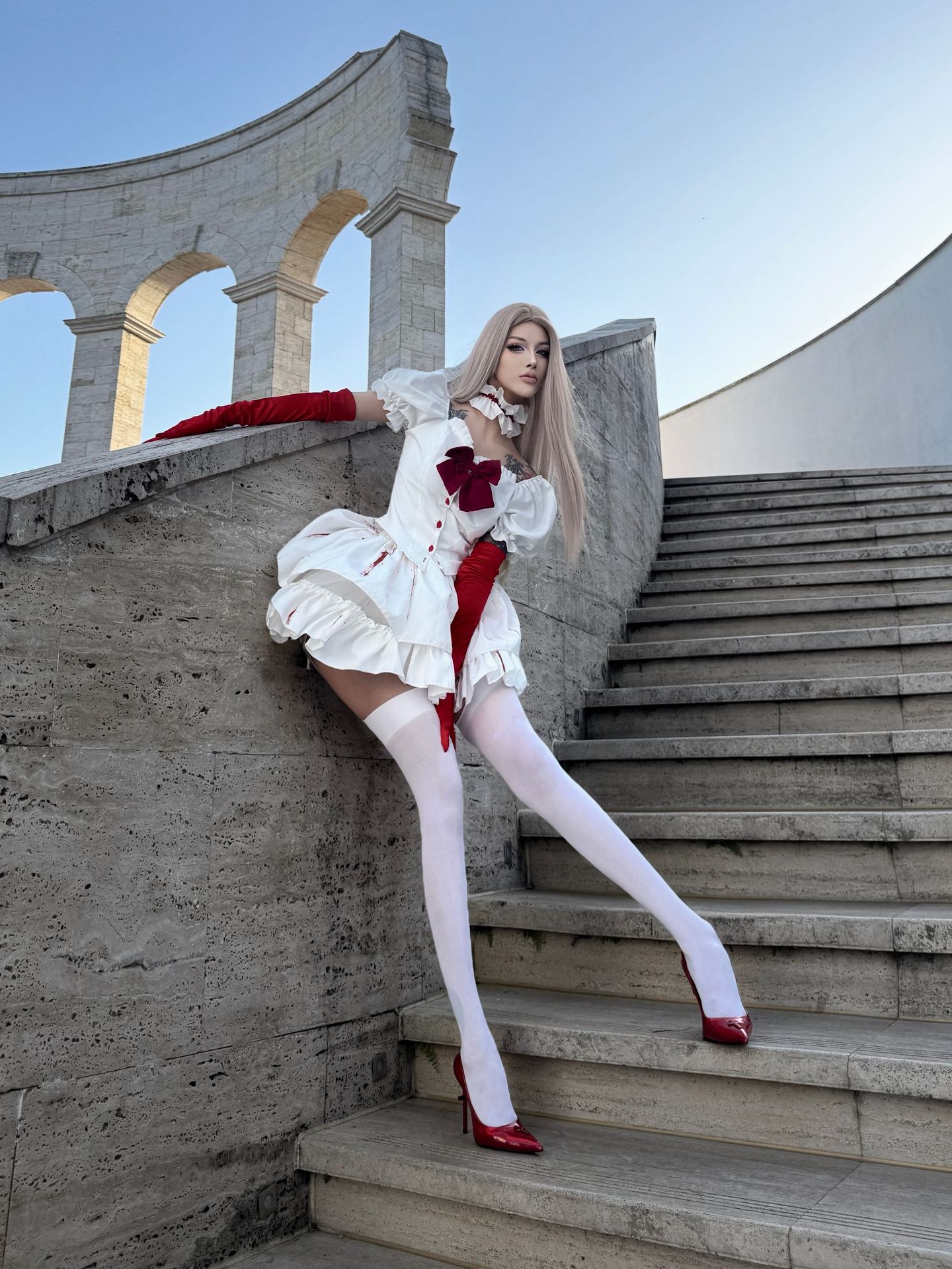 Bloody Doll Gothic Lolita Maid Costume for Women detail image 6
