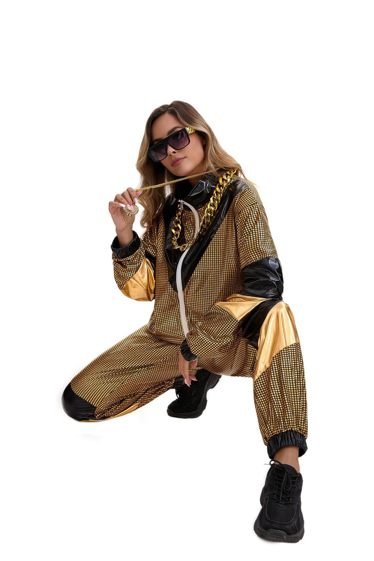 80s Hip Hop Disco Tracksuit Costume for Adults detail image 6