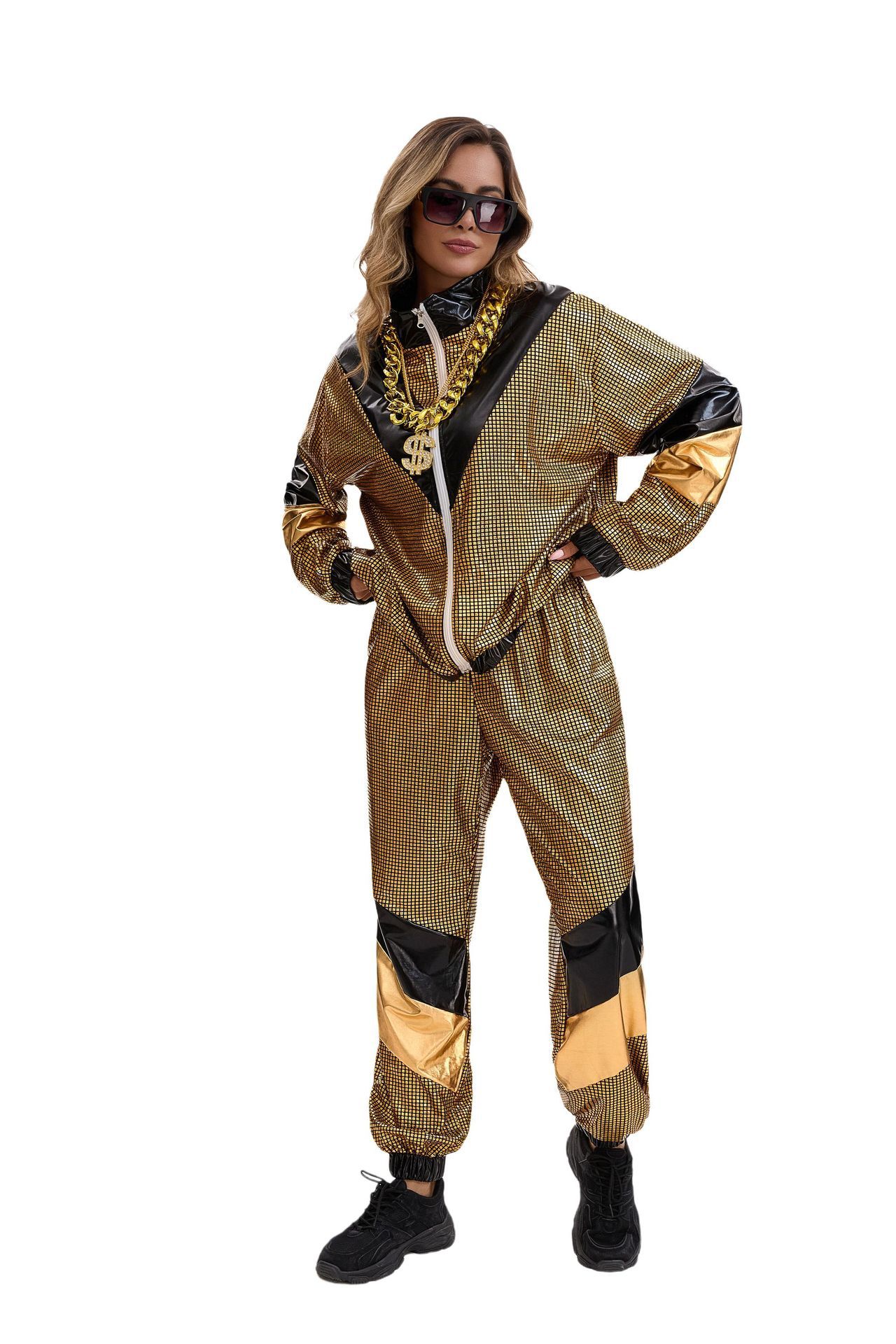 80s Hip Hop Disco Tracksuit Costume for Adults detail image 3