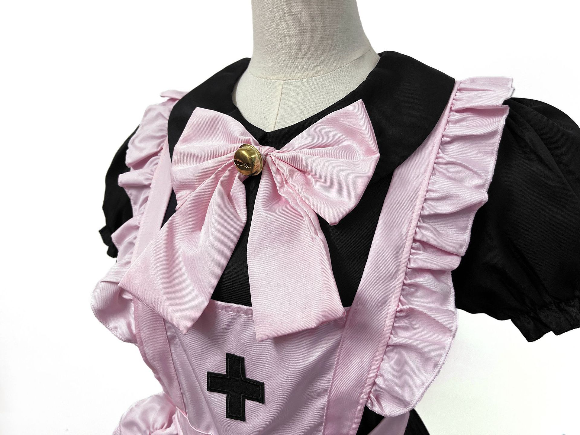 Pink Black Maid Lolita Costume for Women detail image 12