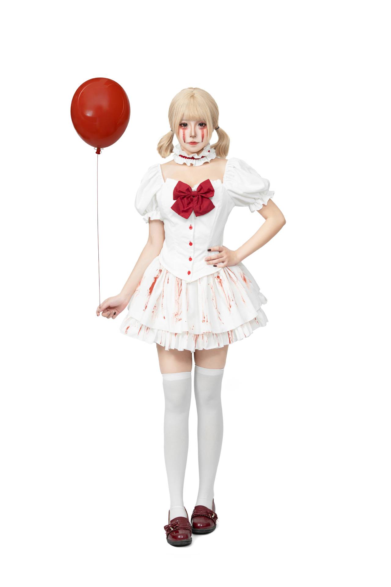 Bloody Doll Gothic Lolita Maid Costume for Women detail image 1