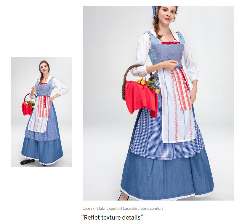 Medieval Farmhouse Maid Dress for Girls and Women detail image 6