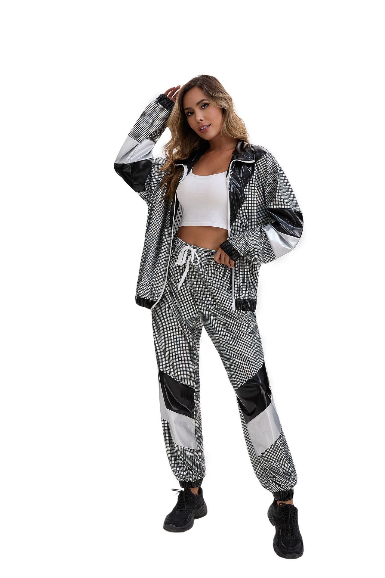 80s Hip Hop Disco Tracksuit Costume for Adults detail image 15