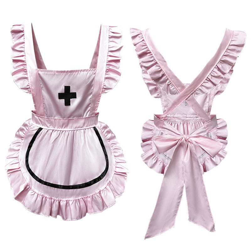 Pink Black Maid Lolita Costume for Women detail image 11