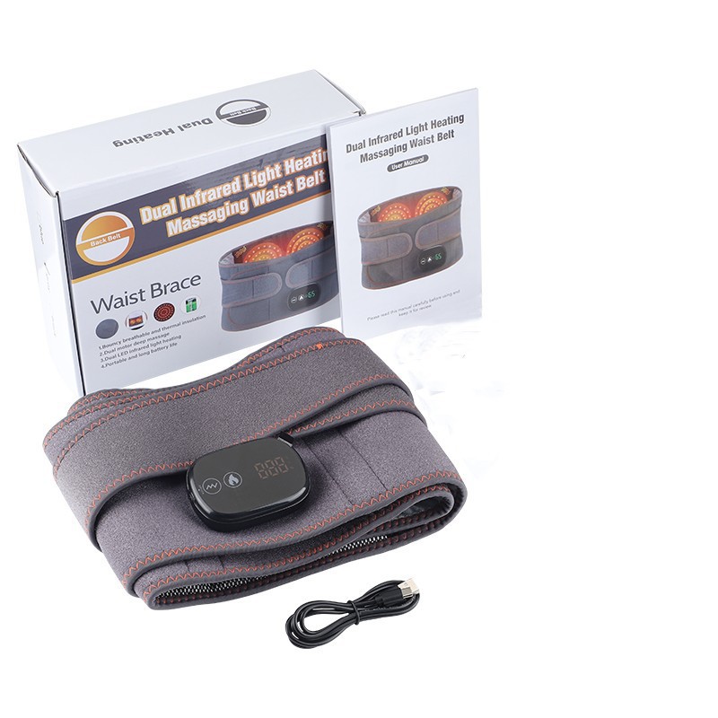 Rechargeable heating massage waist belt warm compress controller red light