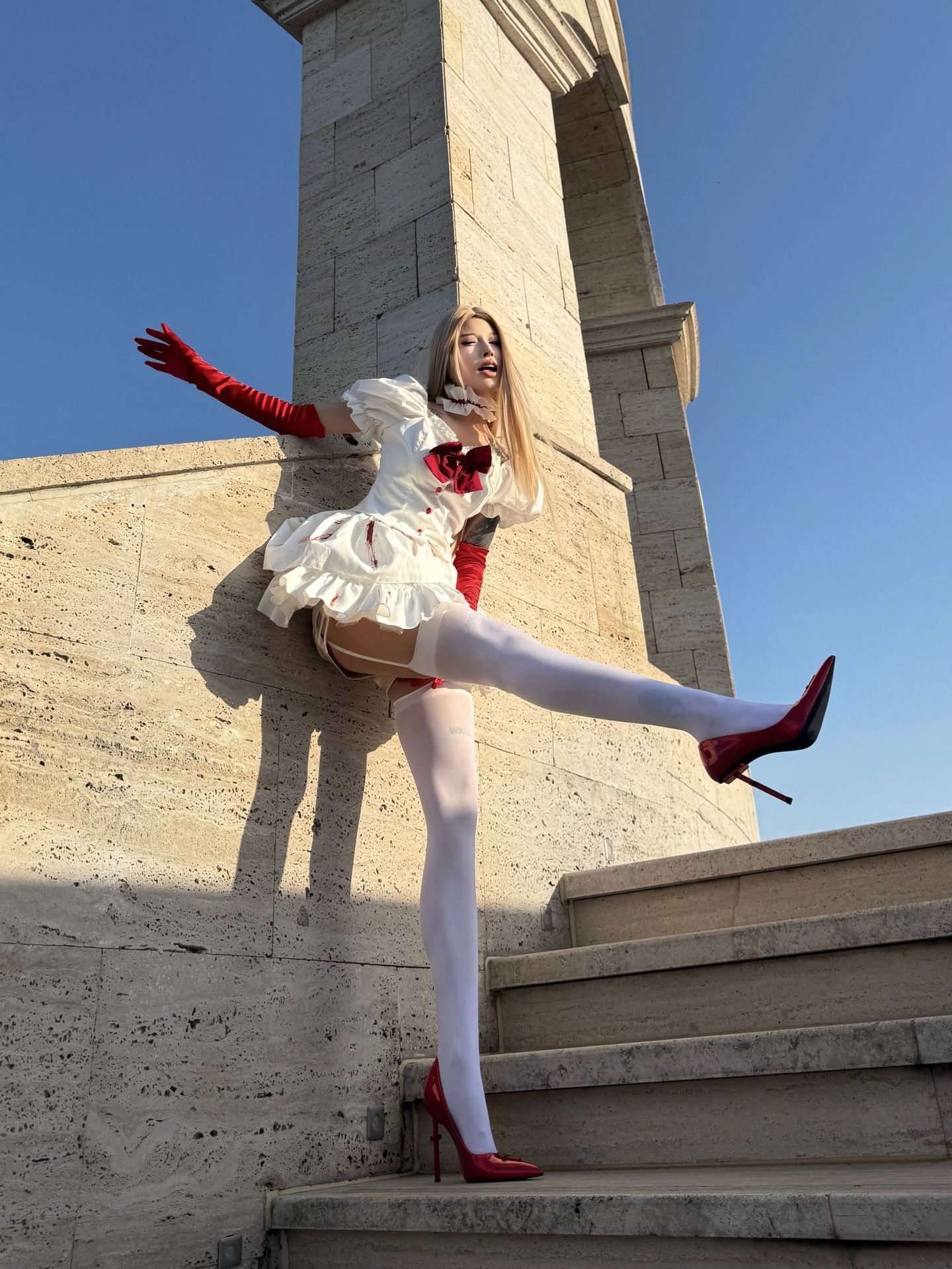 Bloody Doll Gothic Lolita Maid Costume for Women detail image 5