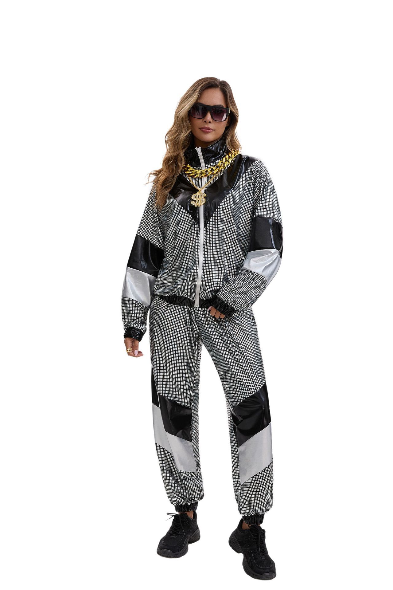80s Hip Hop Disco Tracksuit Costume for Adults detail image 18