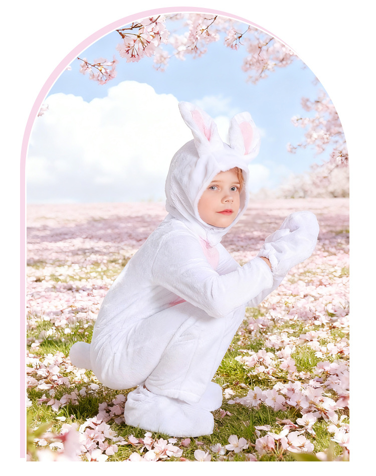 White Rabbit Plush Jumpsuit for Kids detail image 2