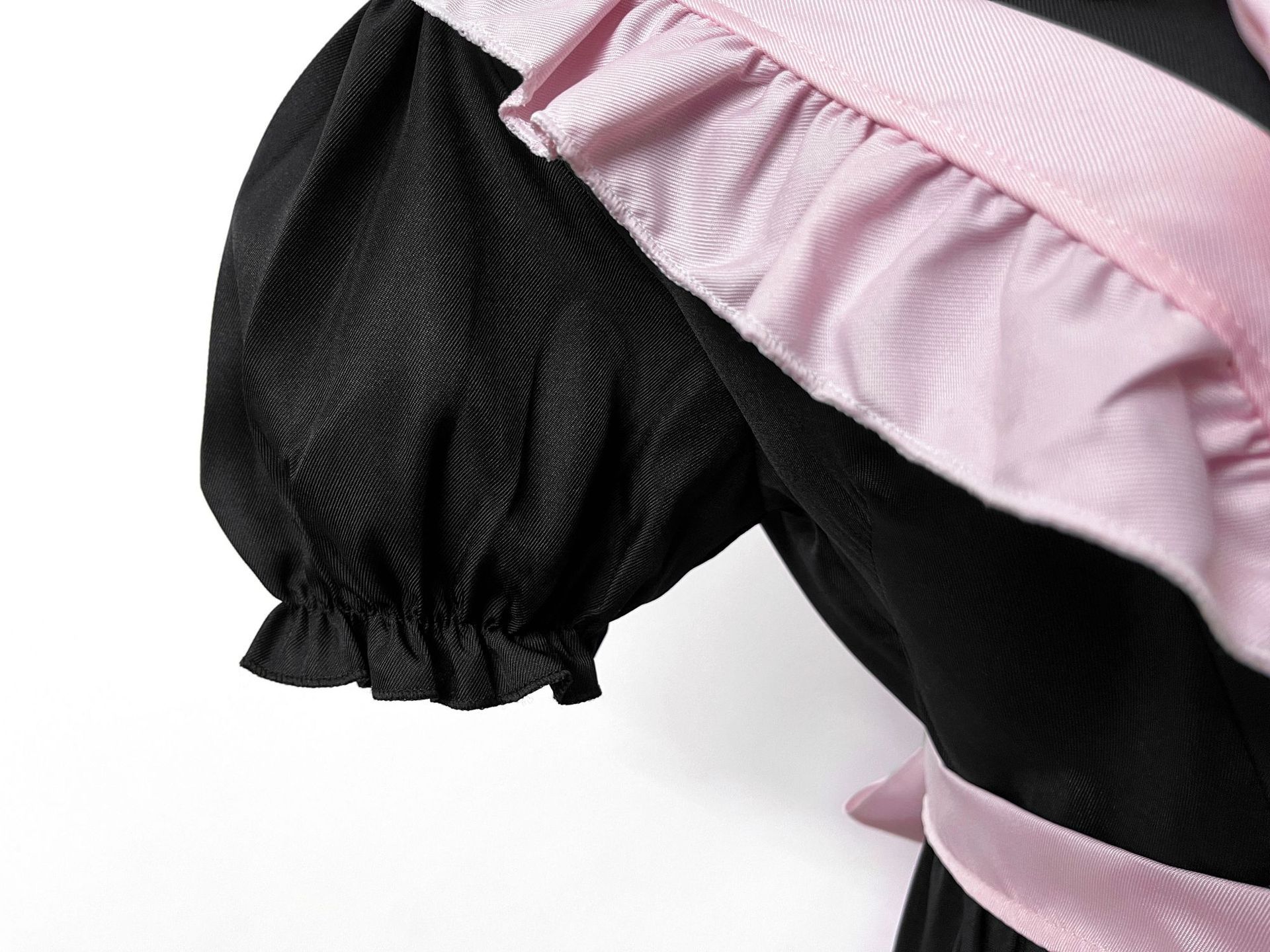 Pink Black Maid Lolita Costume for Women detail image 13