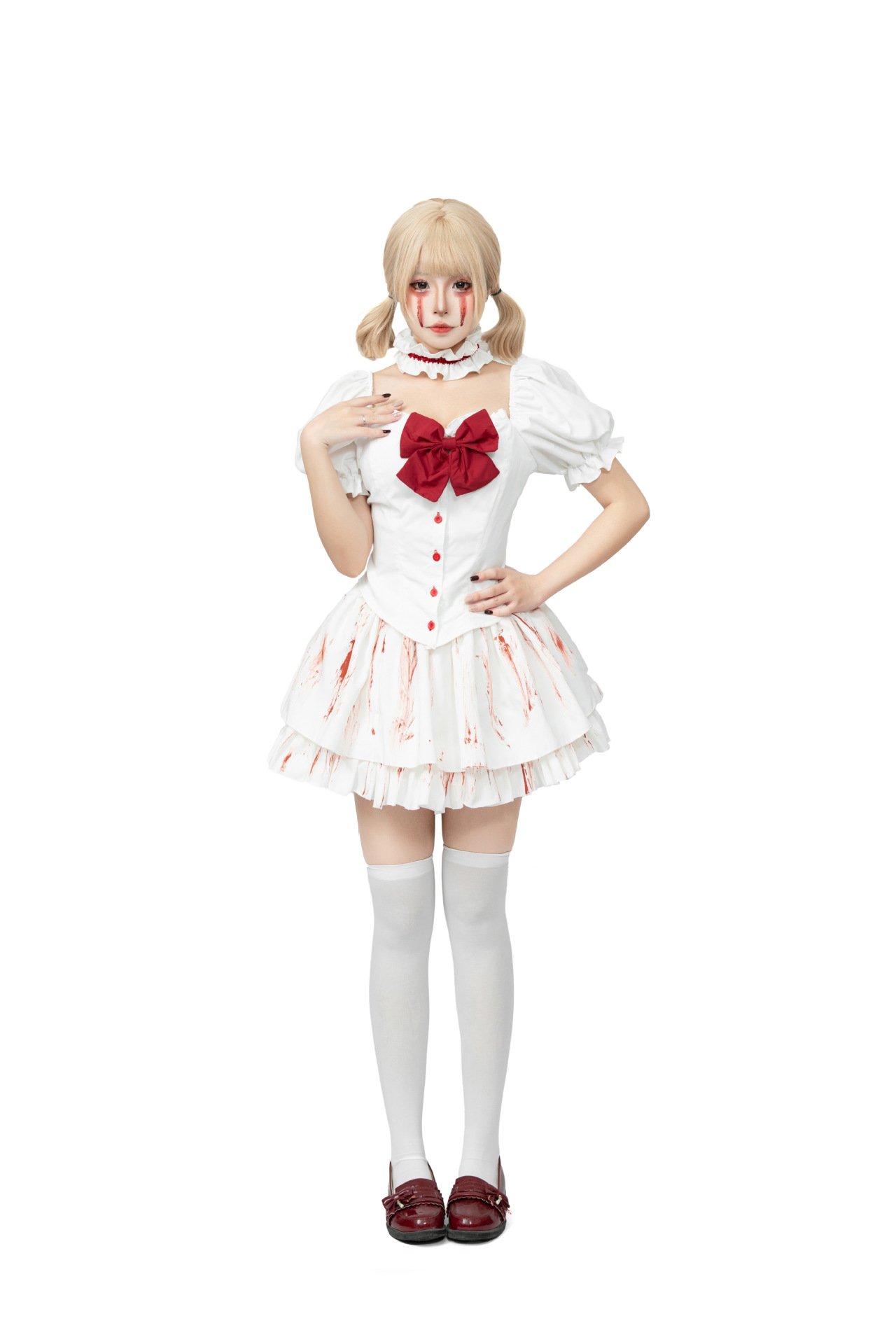 Bloody Doll Gothic Lolita Maid Costume for Women detail image 2