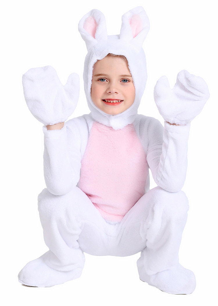 White Rabbit Plush Jumpsuit for Kids detail image 1