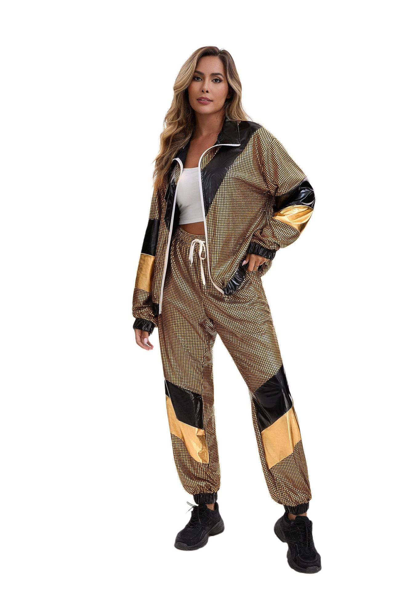 80s Hip Hop Disco Tracksuit Costume for Adults detail image 1