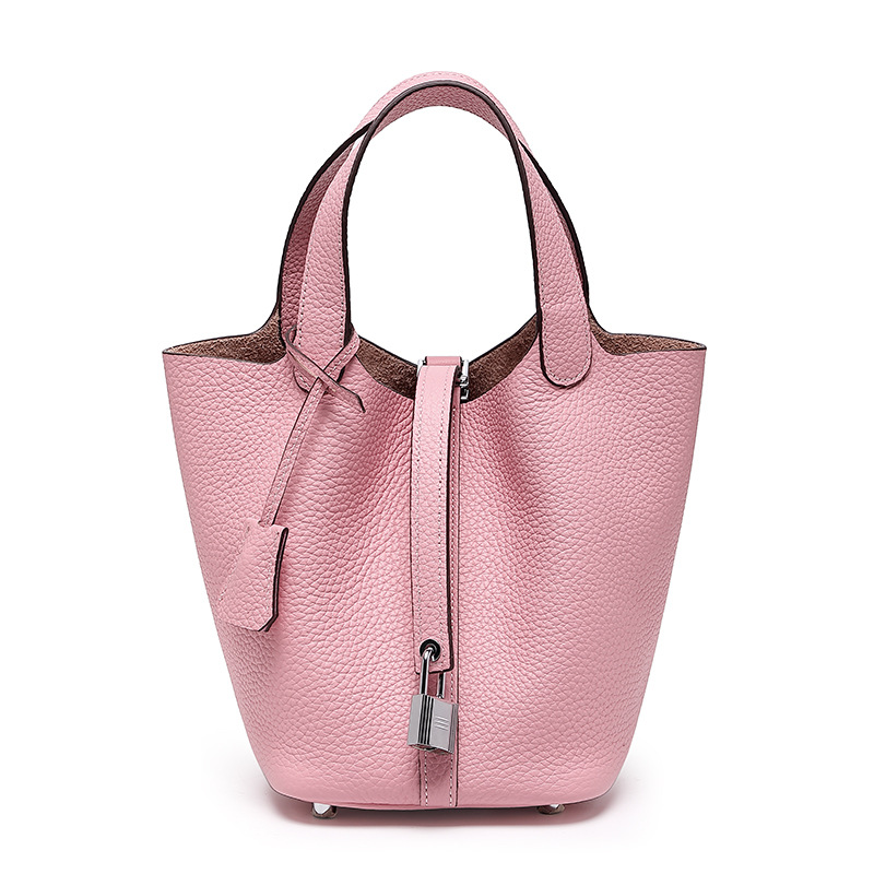 Head layer cowhide bucket bag women's leather high-end handbag