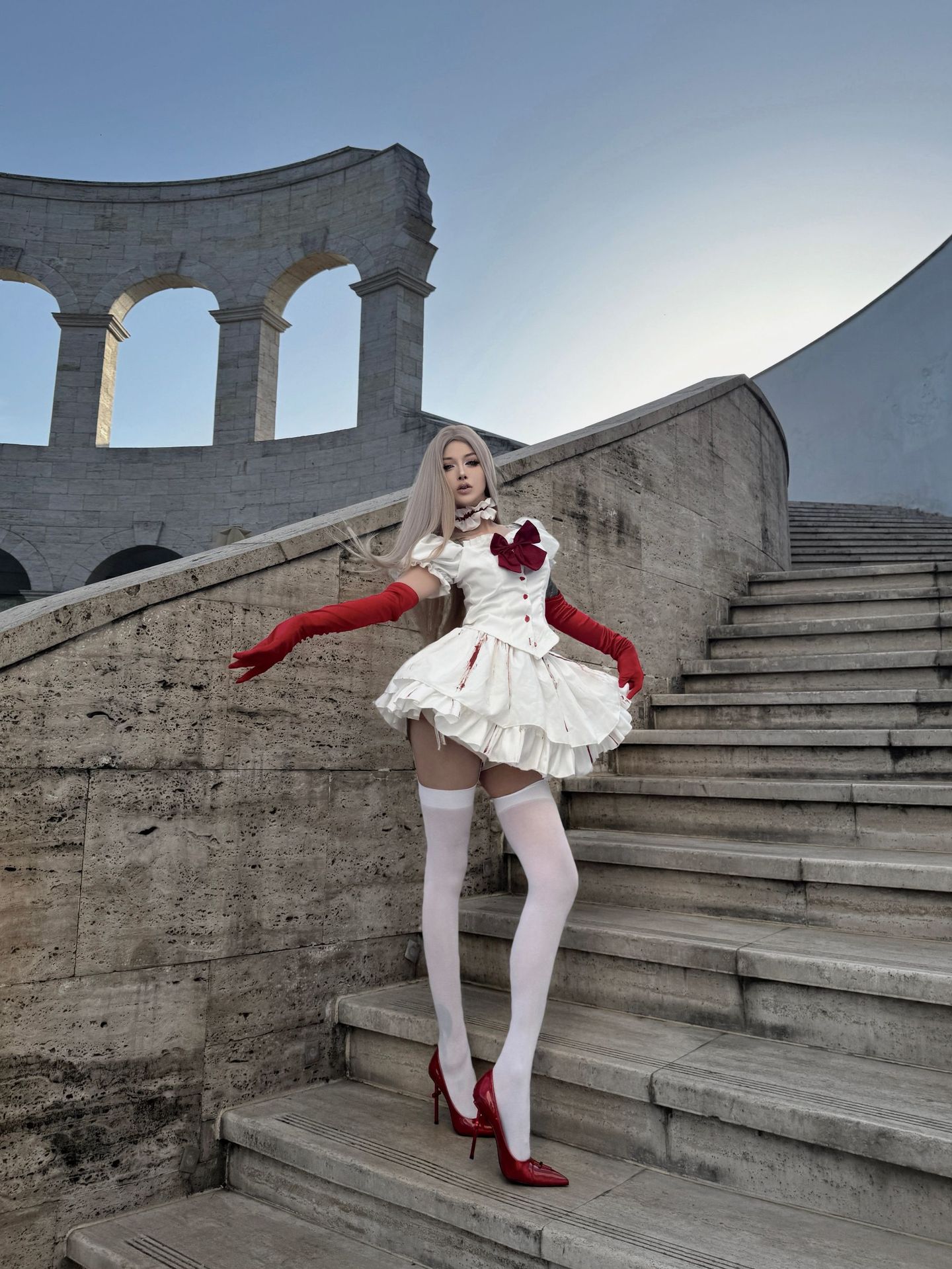 Bloody Doll Gothic Lolita Maid Costume for Women detail image 9