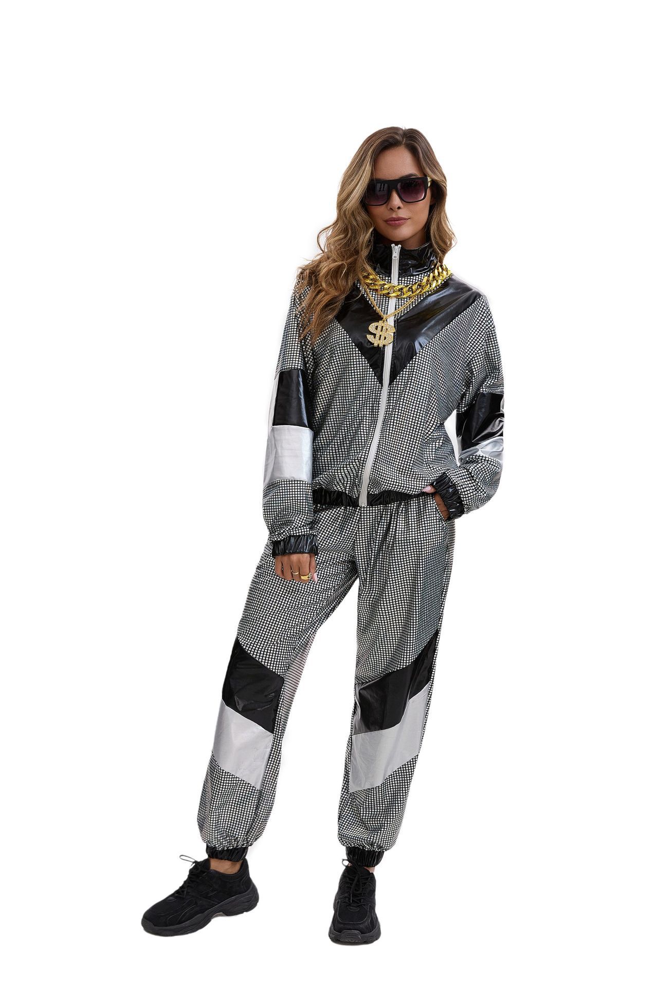 80s Hip Hop Disco Tracksuit Costume for Adults detail image 19