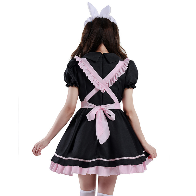 Pink Black Maid Lolita Costume for Women detail image 6