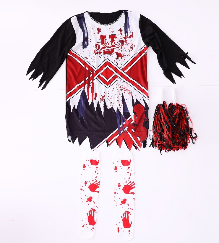 Zombie Cheerleader Costume for Girls detail image 5
