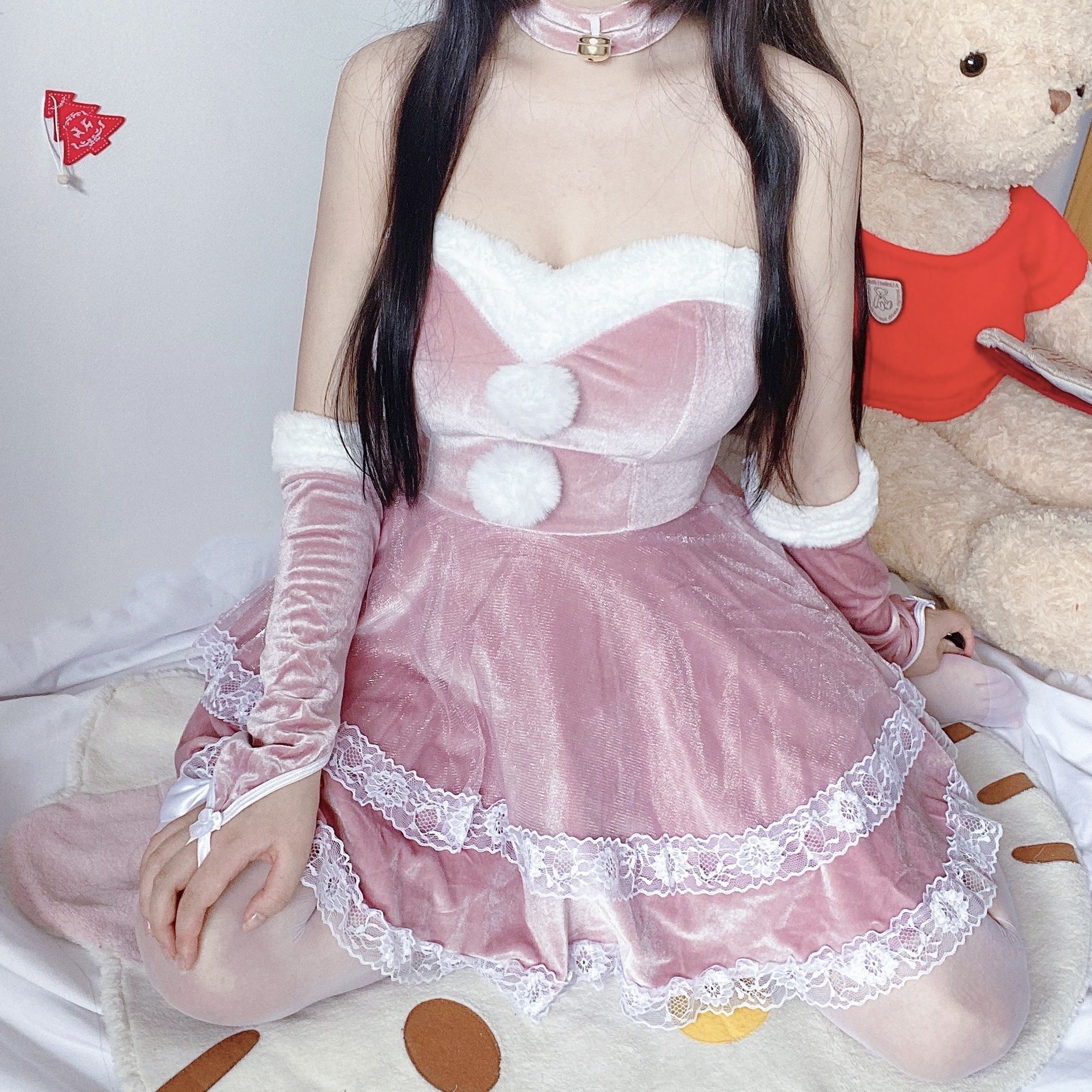 Christmas Bunny Maid Costume for Women detail image 10