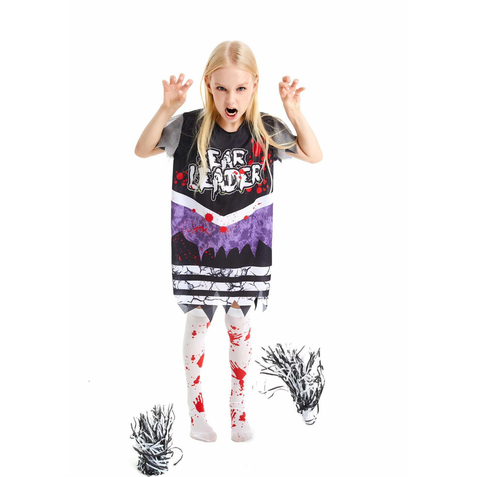 Zombie Cheerleader Costume for Girls detail image 10