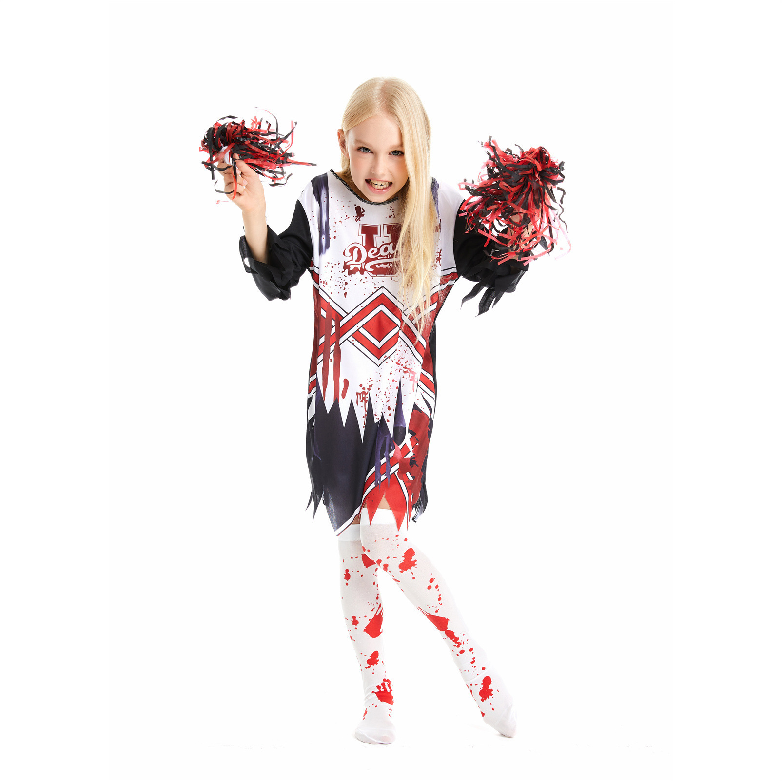 Zombie Cheerleader Costume for Girls detail image 1