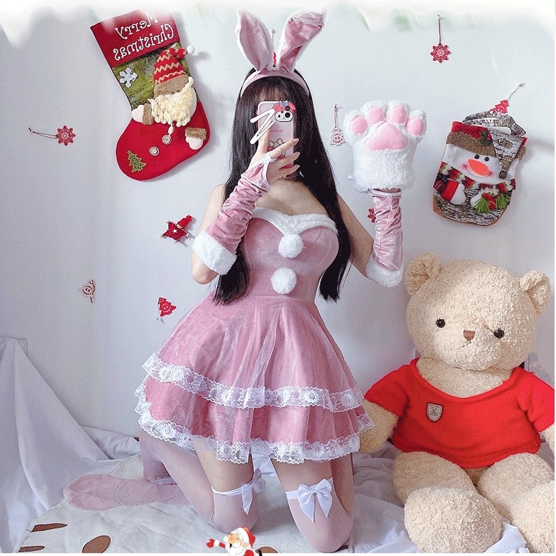 Christmas Bunny Maid Costume for Women detail image 2