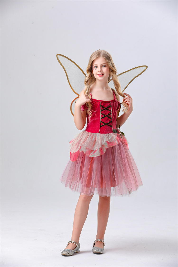 Fairy Princess Elf Tulle Puff Dress for Girls detail image 3