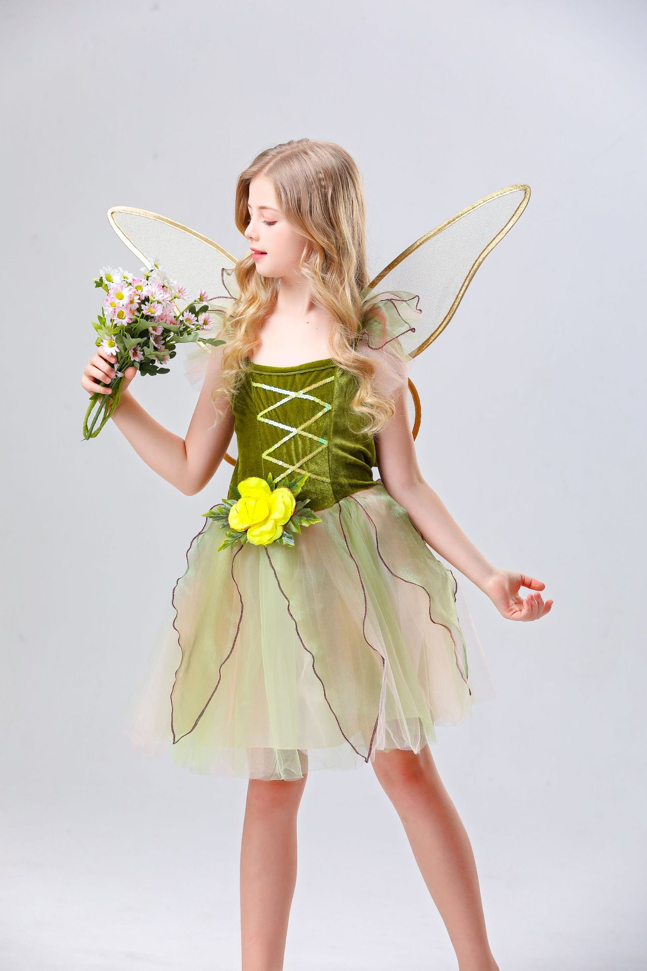 Fairy Princess Elf Tulle Puff Dress for Girls detail image 17