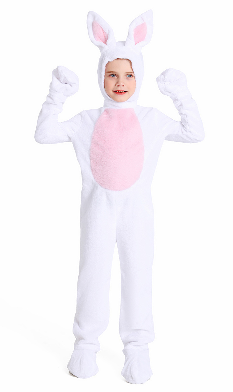 White Rabbit Plush Jumpsuit for Kids detail image 5