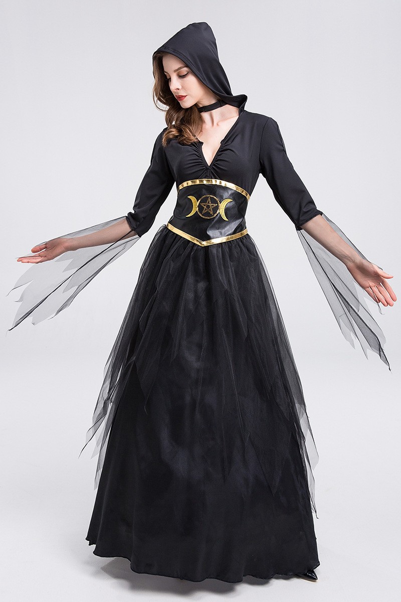 Death Goddess Vampire Witch Costume for Girls detail image 4