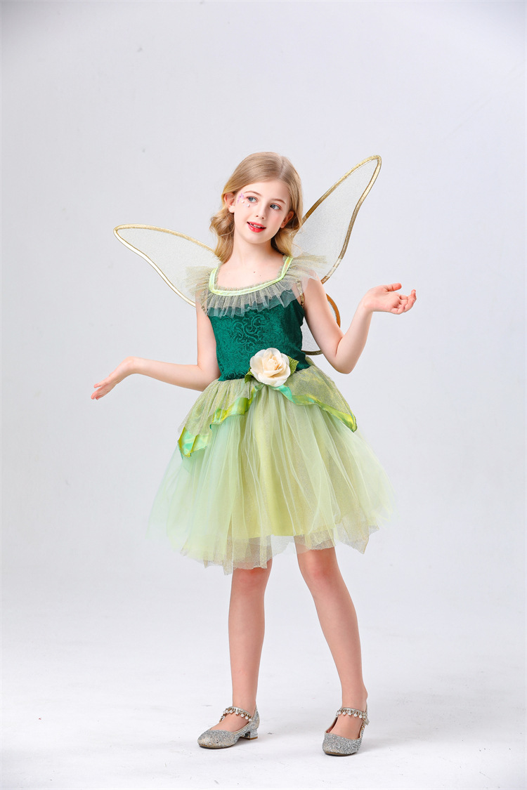 Fairy Princess Elf Tulle Puff Dress for Girls detail image 10