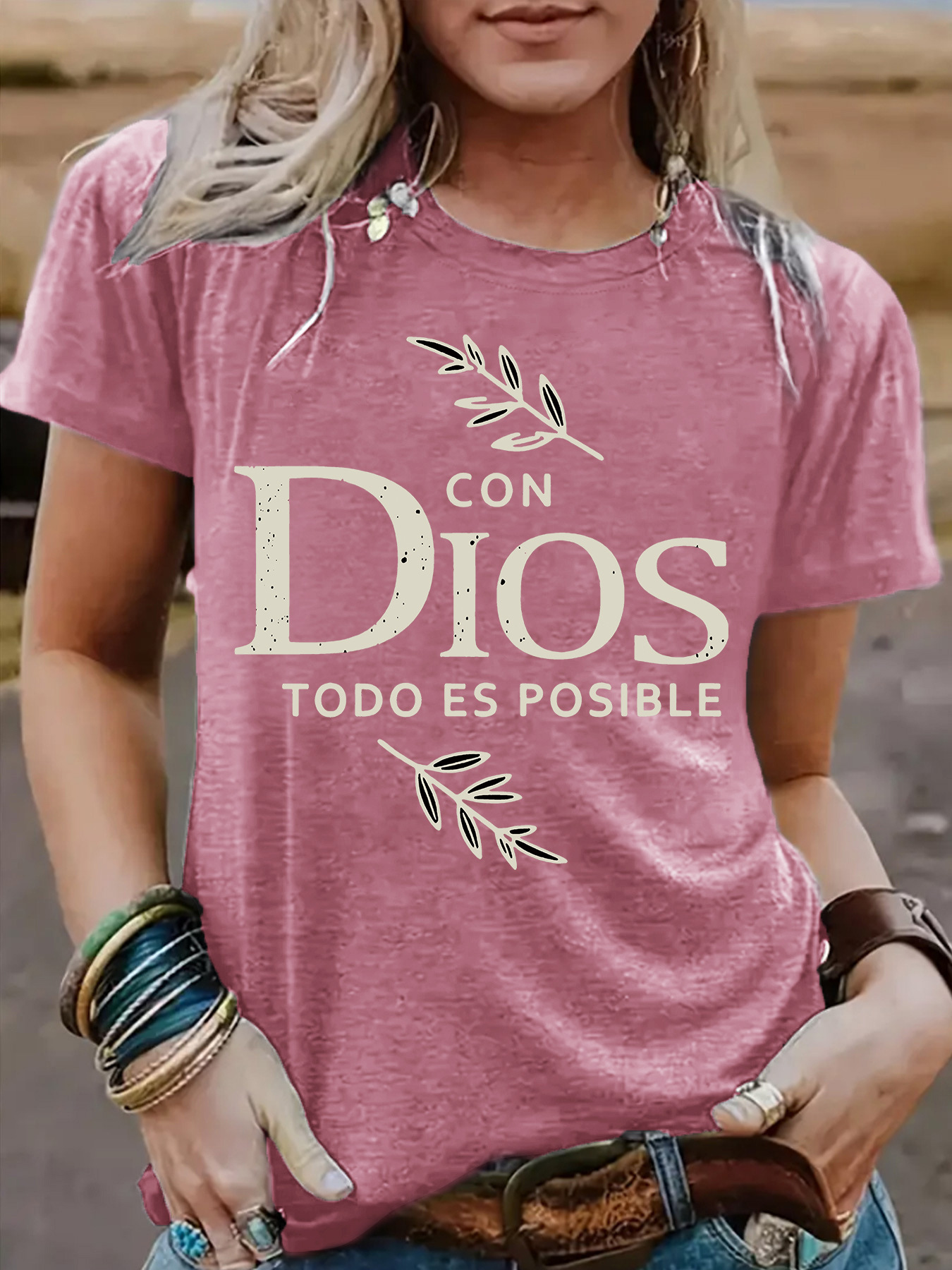 Leaf print T-shirt