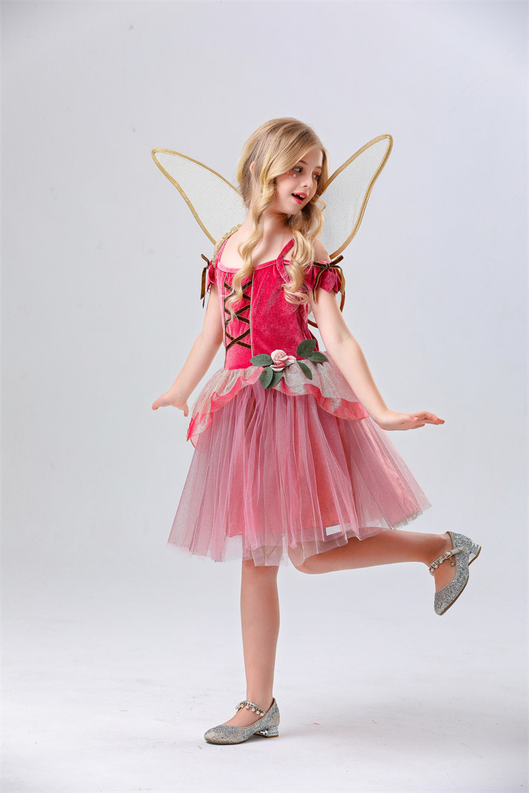 Fairy Princess Elf Tulle Puff Dress for Girls detail image 6