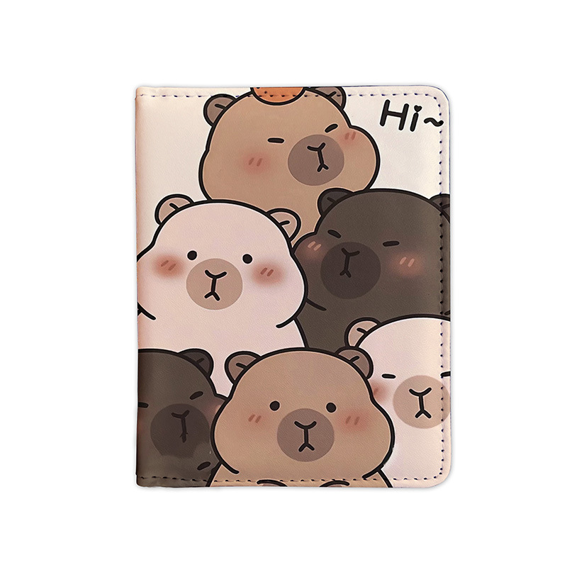 Capybara Passport Holder Document Case Protective Cover Multi-Function Card Wallet Travel Portable Organizer