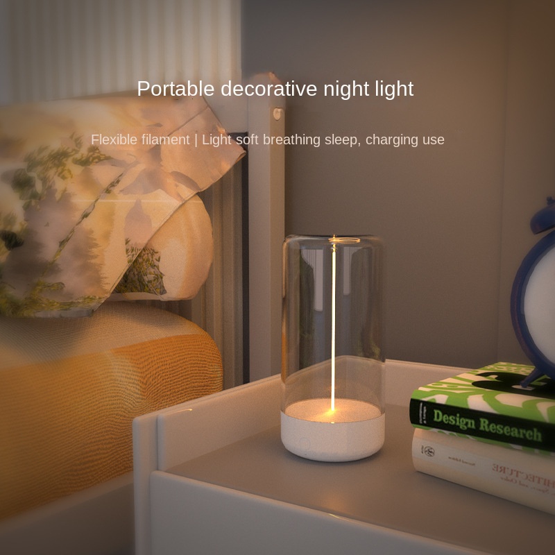 LED Camping Lamp Type-C Charging Anti-Blue Light Portable Night Light High Transparency Durable