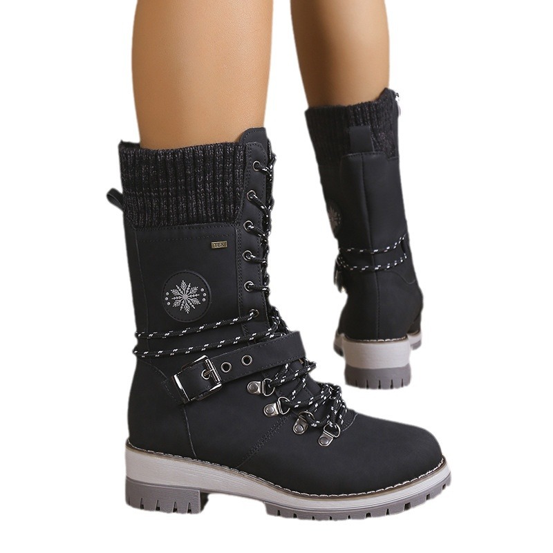 Snow boots fur integrated women's shoes thick and warm cotton shoes high top snow boots image 8