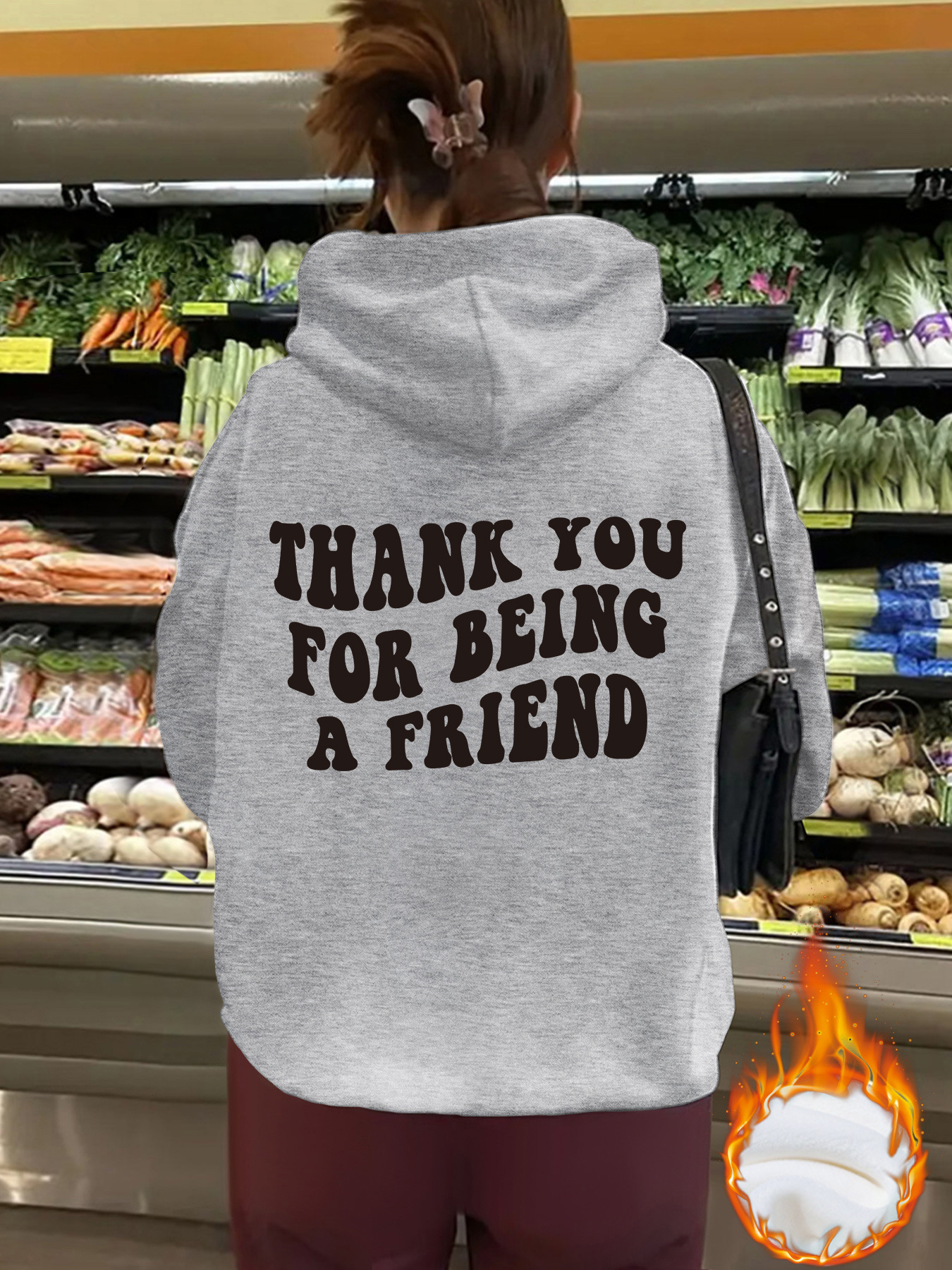 Friendship slogan hoodie grey