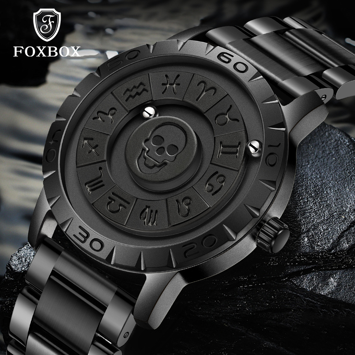 Skull Head Men's Multi-Functional Waterproof Quartz Watch