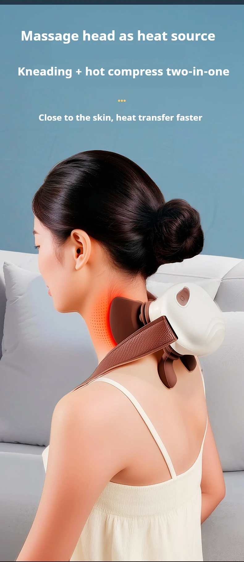 2025新型指压背部和颈部按摩器深层组织揉捏背部按摩器带热量