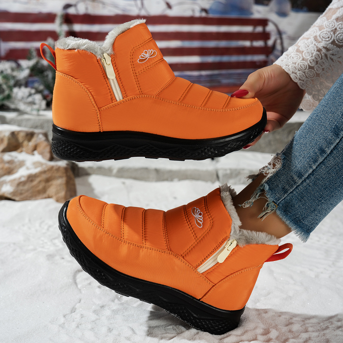 Thick and Warm Cotton Boots with Velvet for Children