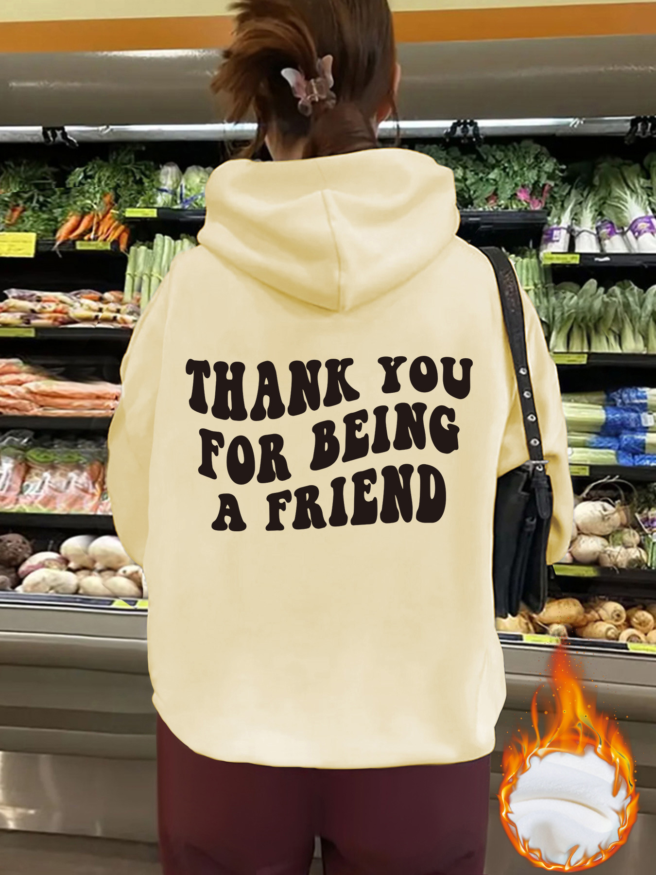 Thank you hoodie apricot